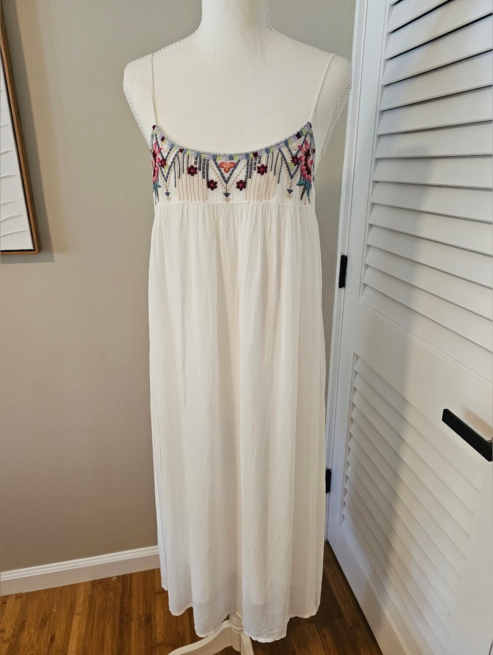 🌸 Johnny Was Sloane Tank Dress | White Embroidered Midi | NWT XS